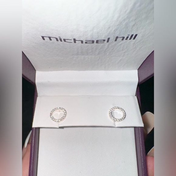 Michael Hill 925 Sterling Silver Circle Stud Earrings - Picture 5 of 8